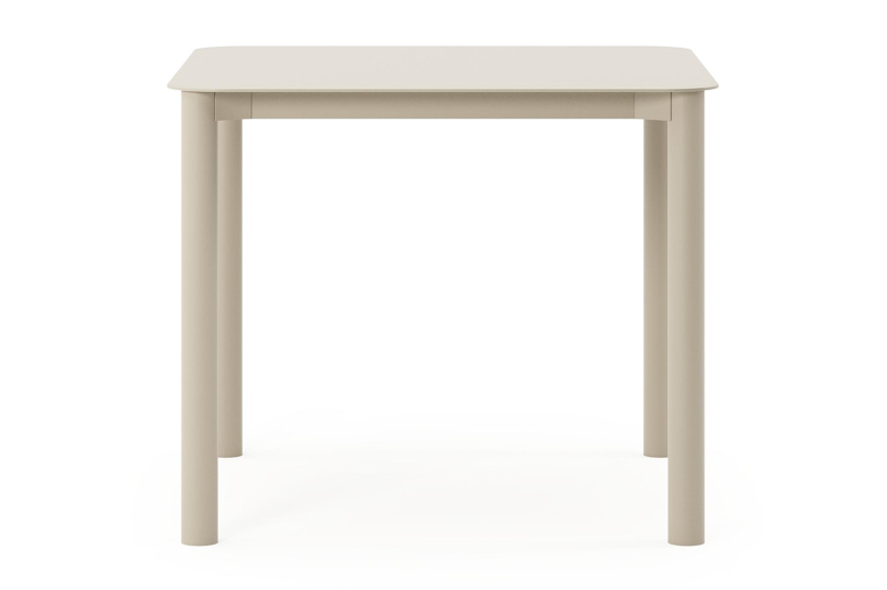 Table de jardin Orso carré arrondi en aluminium beige - Lg. 90 x Lrg. 90 x Haut. 75 cm