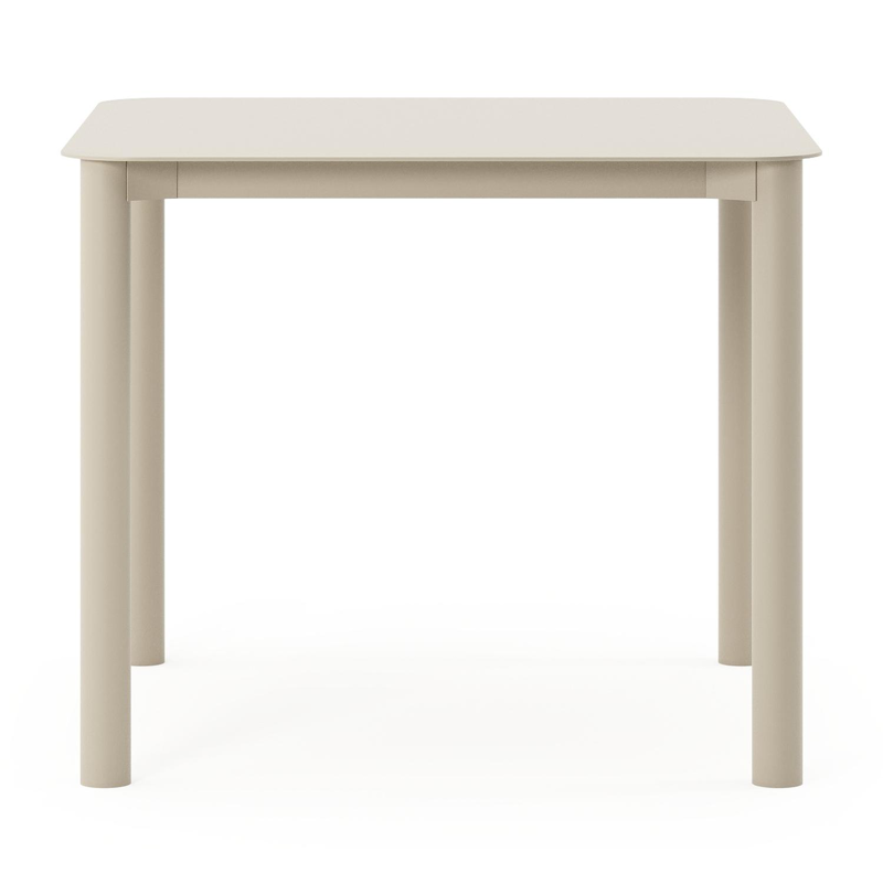 Orso tuintafel afgerond vierkant in beige aluminium - L 90 x B 90 x H 75 cm