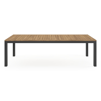Varese tuintafel rechthoekig in zwart aluminium en teak colour finish - L 270 x B 100 x H 73 cm