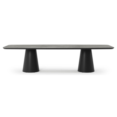 Donato tuintafel in zwart aluminium en volkeramiek aspen grey - L 315 x B 115 x H 74 cm