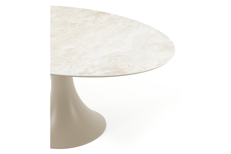 Fano tuintafel ovaal in beige aluminium en volkeramiek Rapolano L 180 x B 110 cm