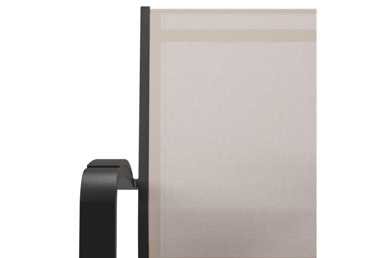 Lioni stapelbare tuinstoel in zwart aluminium en beige single textilene