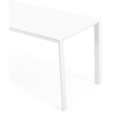 Malito tuintafel in wit aluminium en volkeramiek arctic white - L 220 x B 70 x H 75 cm