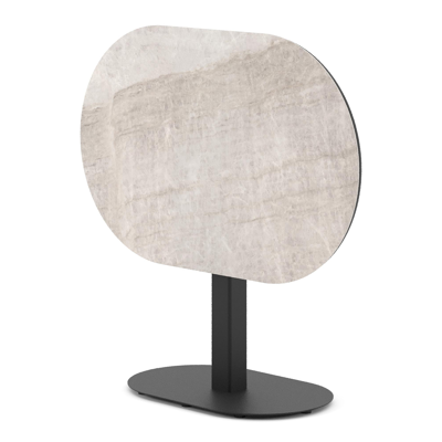 Teramo tuintafel bombo in zwart aluminium en volkeramiek Taj Mahal - L 110 x B 70 x H 73.7 cm