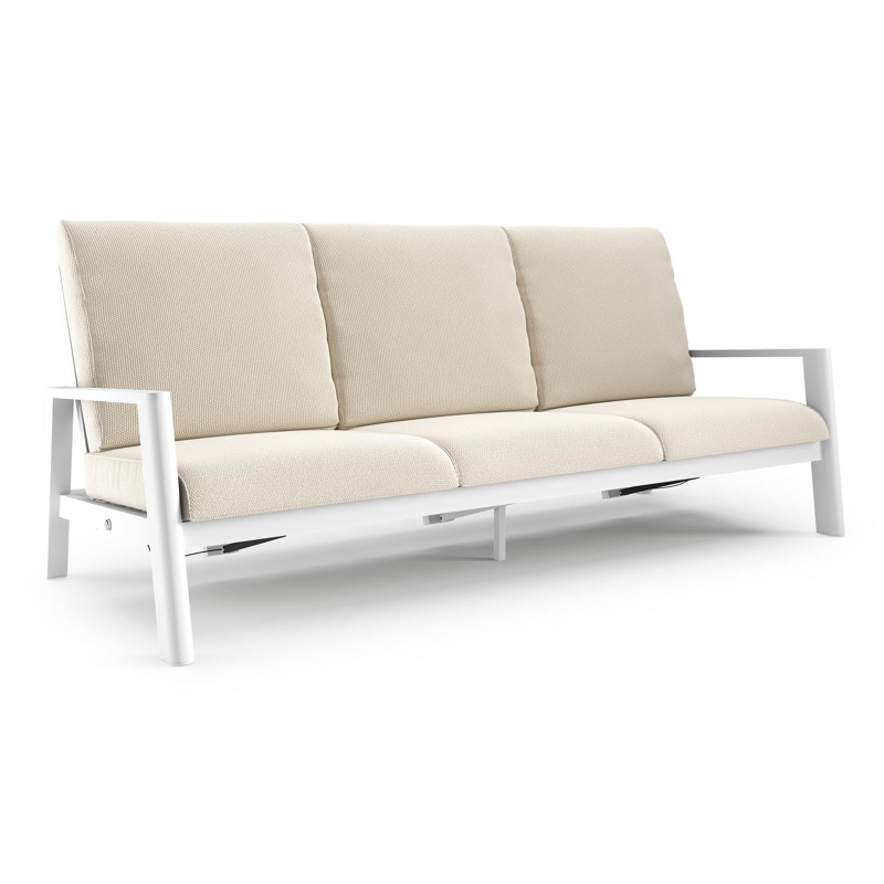 Cirello loungebank in wit aluminium met althea off white all weather cosytica kussen