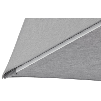 Rufina zweefparasol met tiltfunctie in wit aluminium met grijs sunbrella® premium parasoldoek - L1 300 x L2 300 cm (zonder voet)