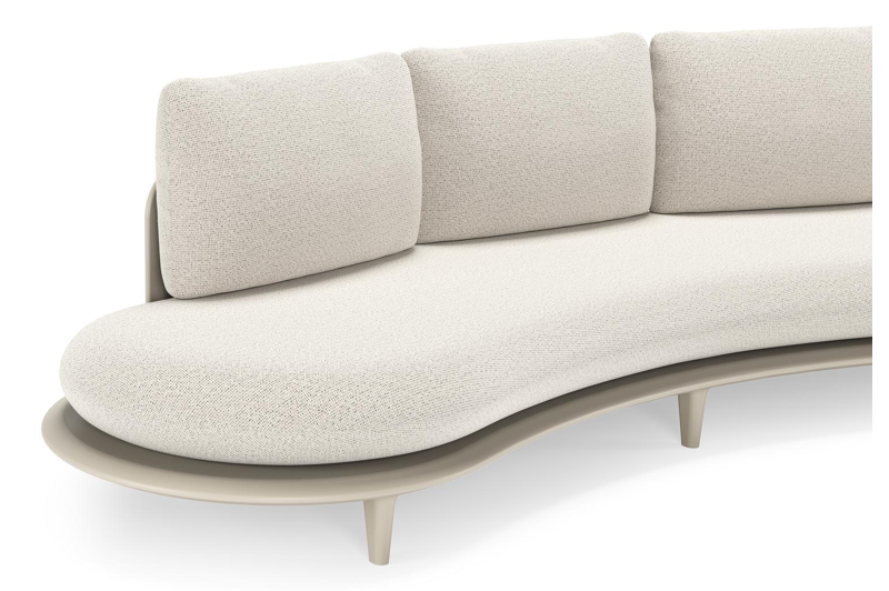 Bomero loungeset in beige aluminium met firenze natural all weather solica kussen