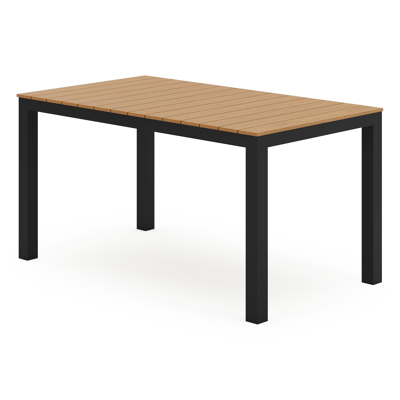 Toma tuintafel in zwart aluminium en polywood - L 140 x B 80 x H 72,5 cm