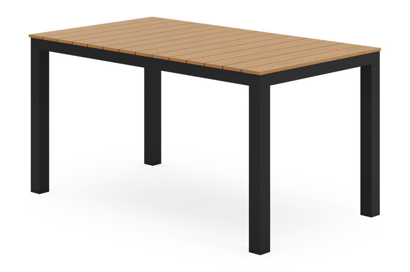 Toma tuintafel in zwart aluminium en polywood - L 140 x B 80 x H 72,5 cm