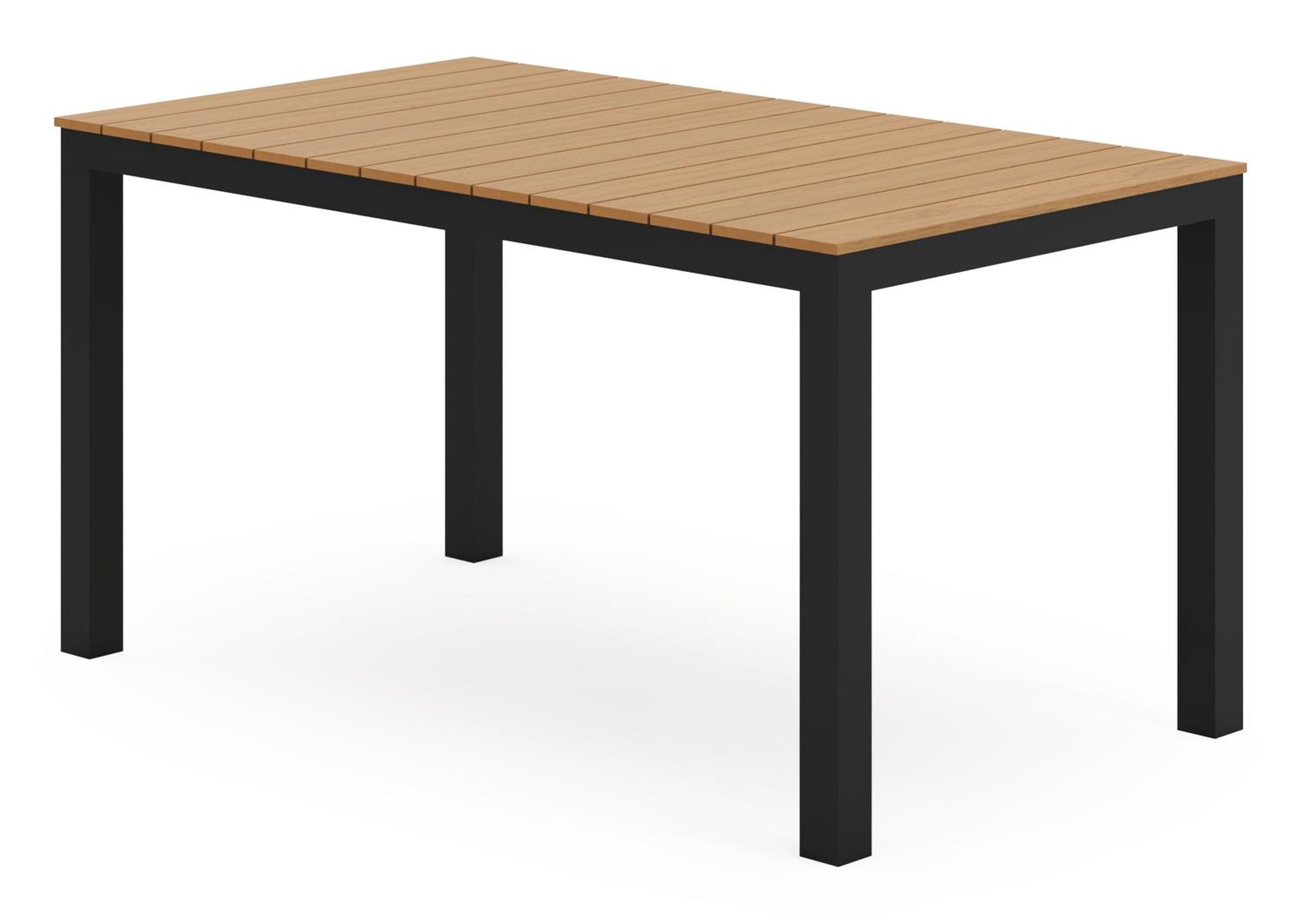 Toma tuintafel in zwart aluminium en polywood - L 140 x B 80 x H 73 cm