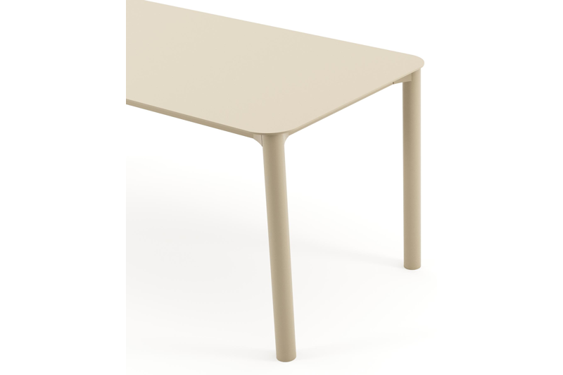 Orso tuintafel rechthoekig afgerond in beige aluminium - L 200 x B 80 x H 74.5 cm