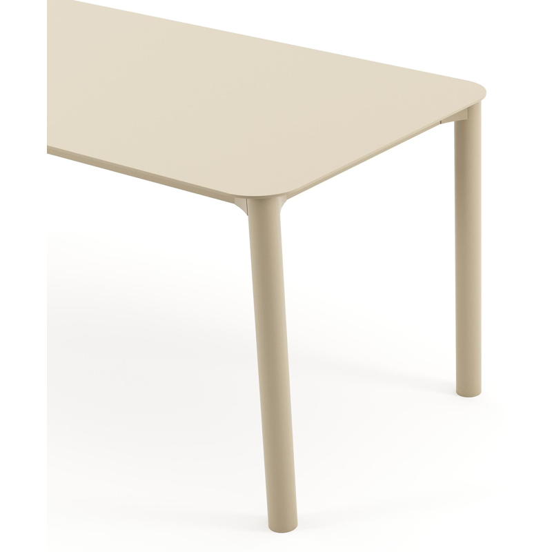 Orso tuintafel rechthoekig afgerond in beige aluminium - L 200 x B 80 x H 74.5 cm