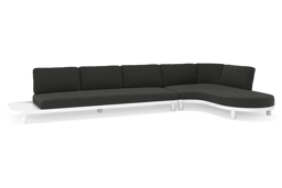 Chaise longue links + 3-zit