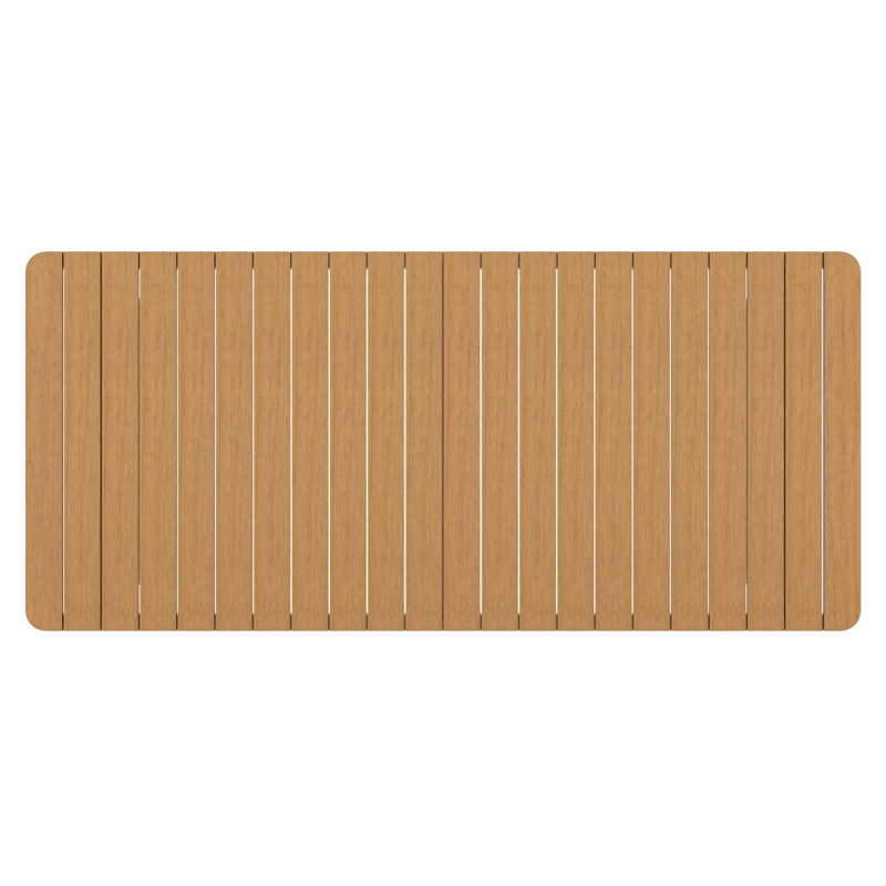 Table de jardin Alora rectangulaire en aluminium beige et polywood - Lg 220 x Larg. 100 x H 74 cm