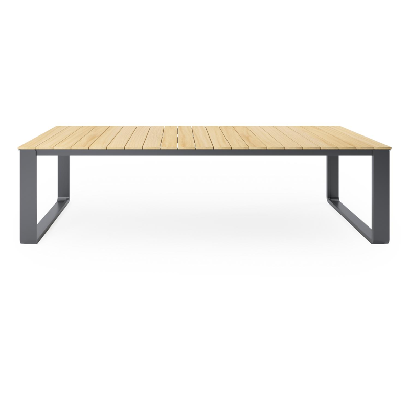 Atessa tuintafel in zwart aluminium en teak - L 280 x B 110 x H 75 cm