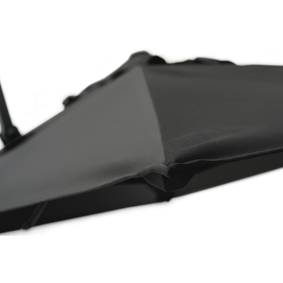Avola zweefparasol met tiltfunctie in zwart aluminium met zwart polyester parasoldoek - L1 300 x L2 200 cm (zonder voet)