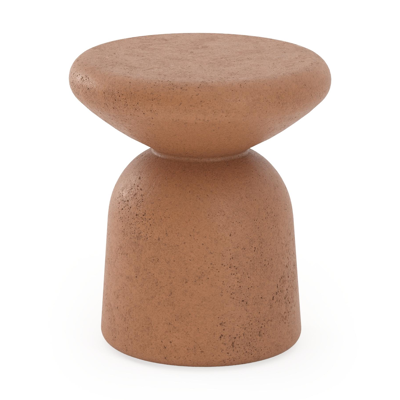 Table d'appoint Globo en beton brun rouille - Diam. 40 x Haut. 40 cm