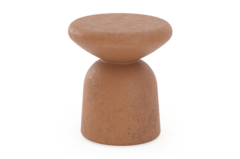 Table d'appoint Globo en beton brun rouille - Diam. 40 x Haut. 40 cm