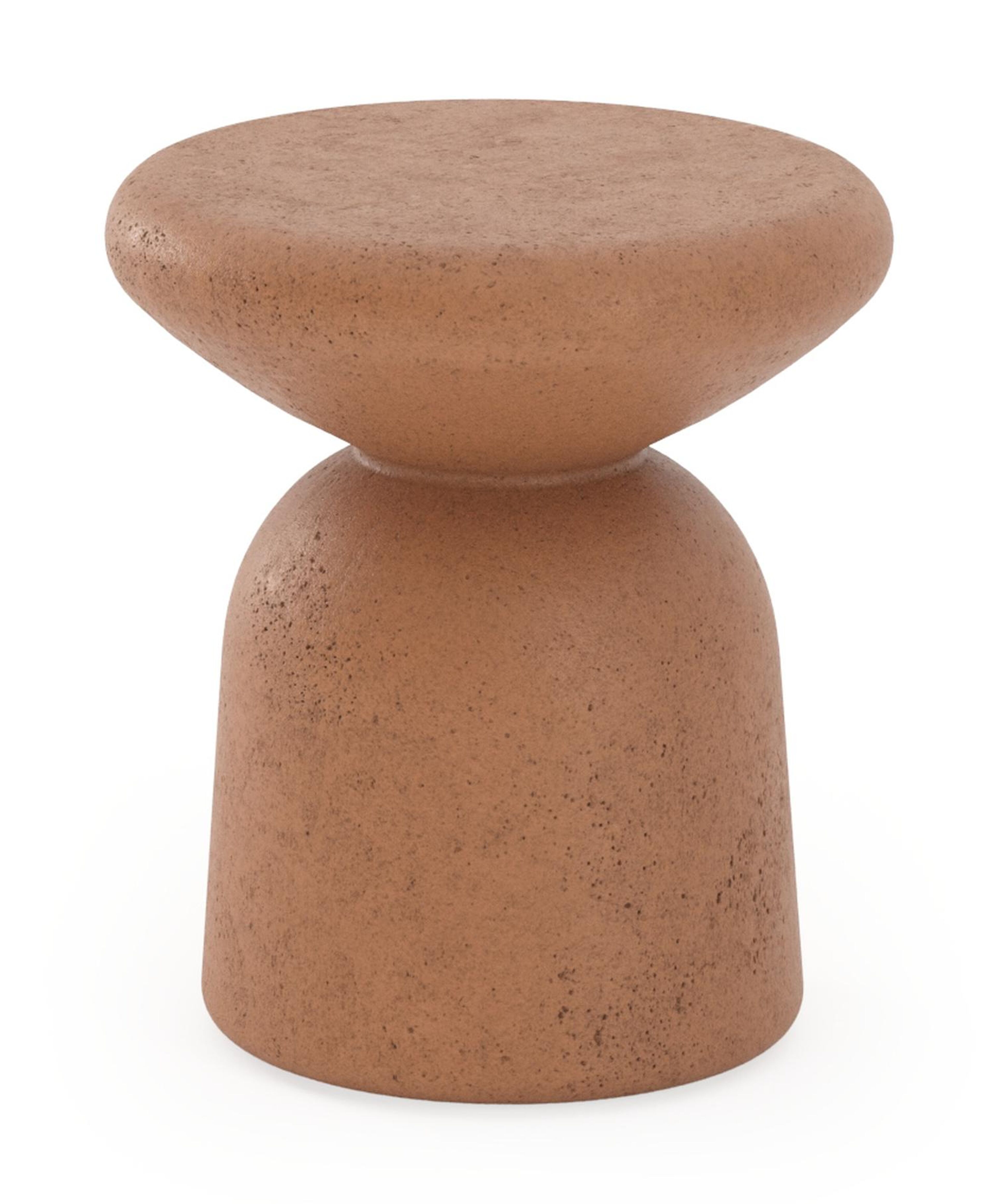 Globo bijzettafel in roestbruin beton - Dia. 40 x H 40 cm