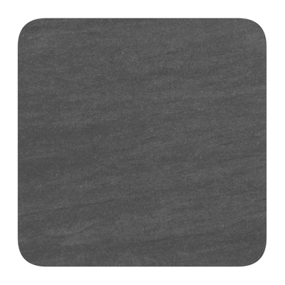 Fano kantelbare tuintafel afgerond vierkant in wit aluminium en volkeramiek Basalt Black - L 80 x B 80 x H 72.5 cm