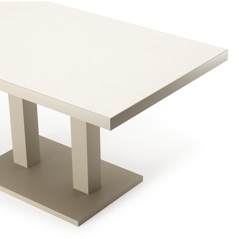 Veneto loungetafel in beige aluminium en sintered stone crema minerale - L 140 x B 85 x H 49/72 cm
