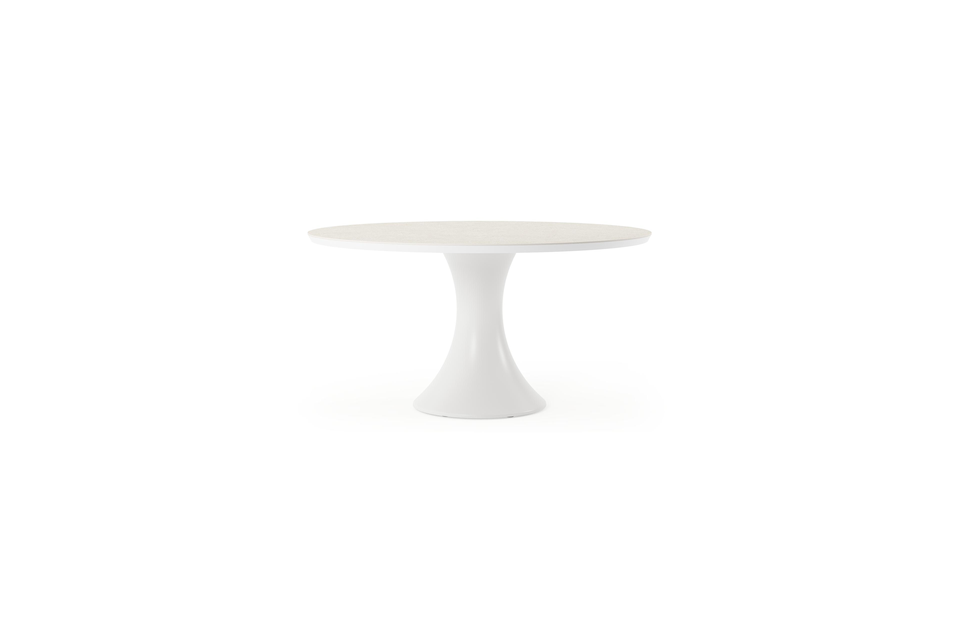 Fano tuintafel in wit aluminium en volkeramiek shilin - Dia. 148 x H 75 cm