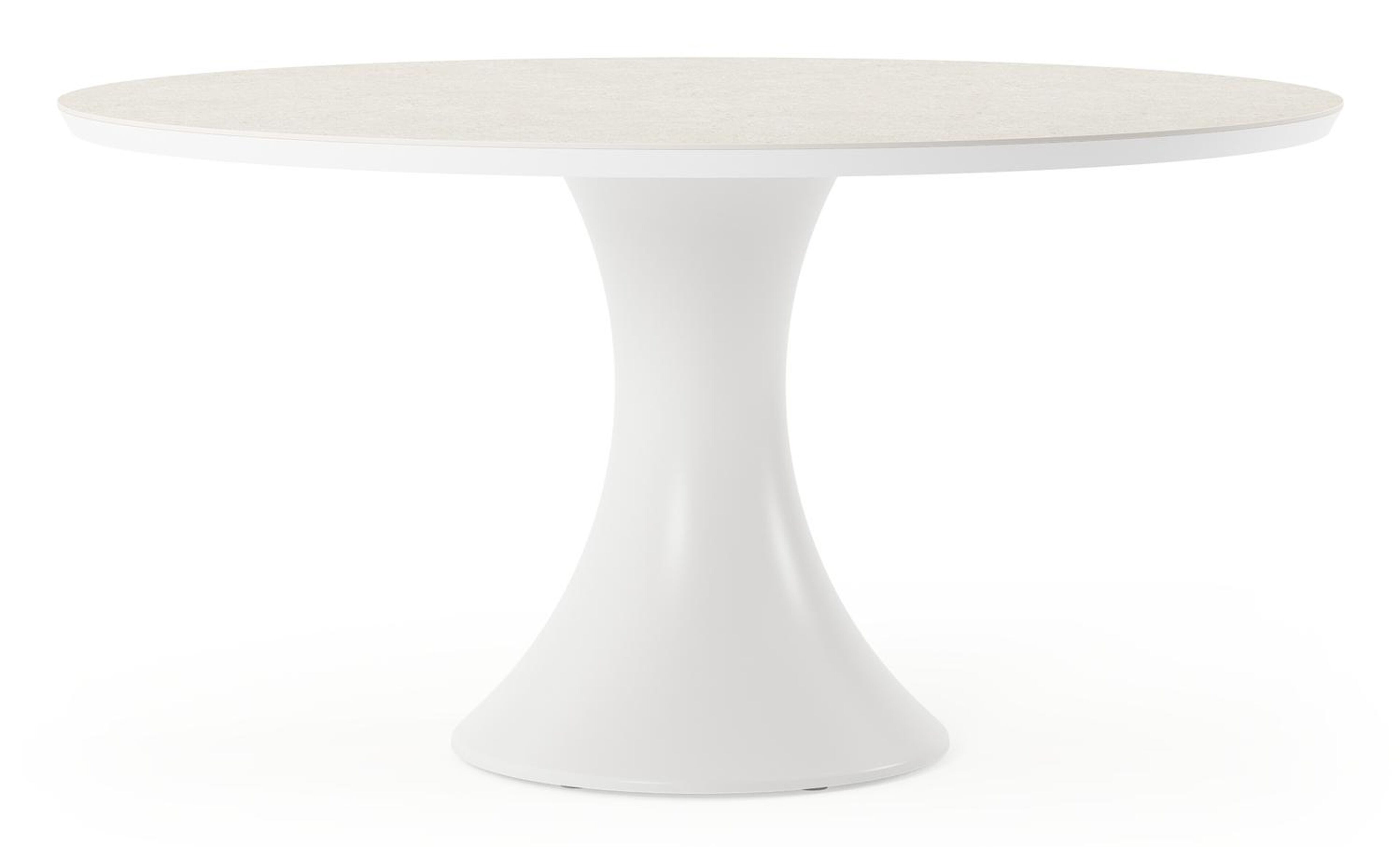Fano tuintafel rond in wit aluminium en volkeramiek shilin - Dia. 148 x H 75 cm