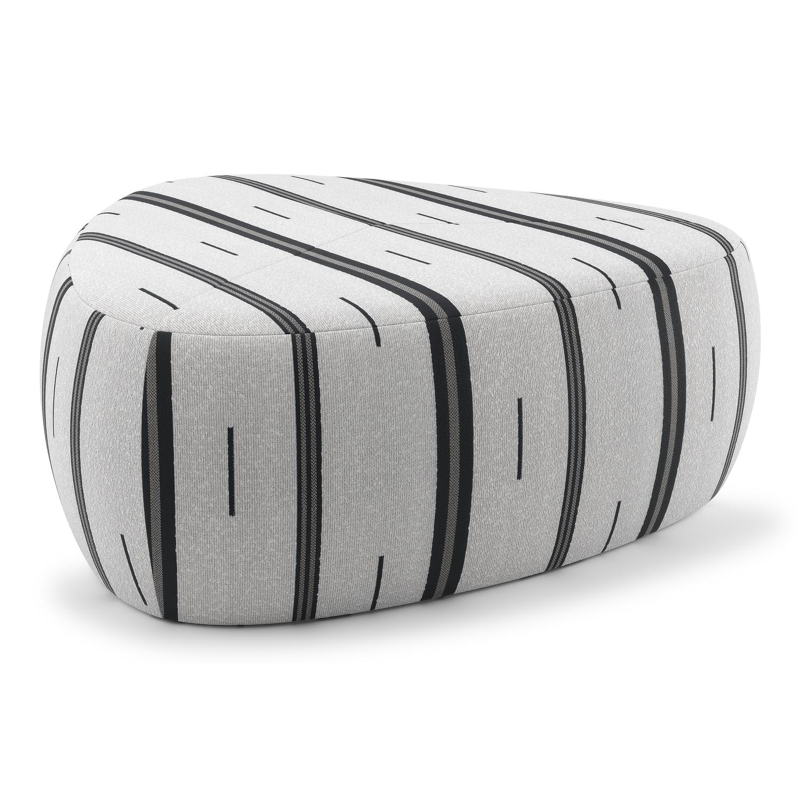Pouf Masso en all weather sunbrella luxe khaima fonio - Lrg. 90 x Prof. 90 x Haut. 35 cm