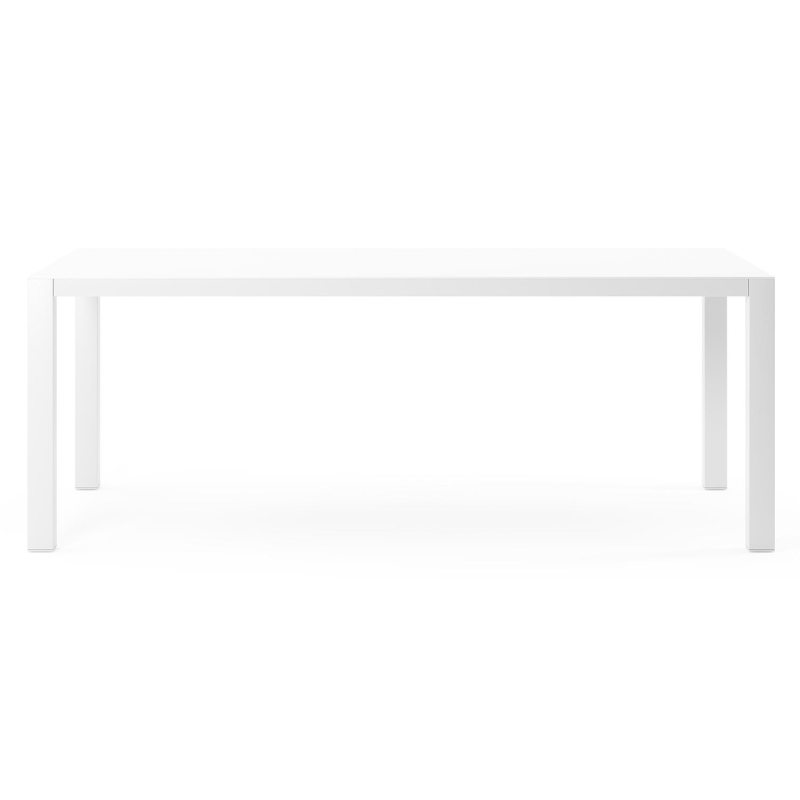 Como tuintafel in wit aluminium en volkeramiek arctic white - L 200 x B 100 x H 75 cm
