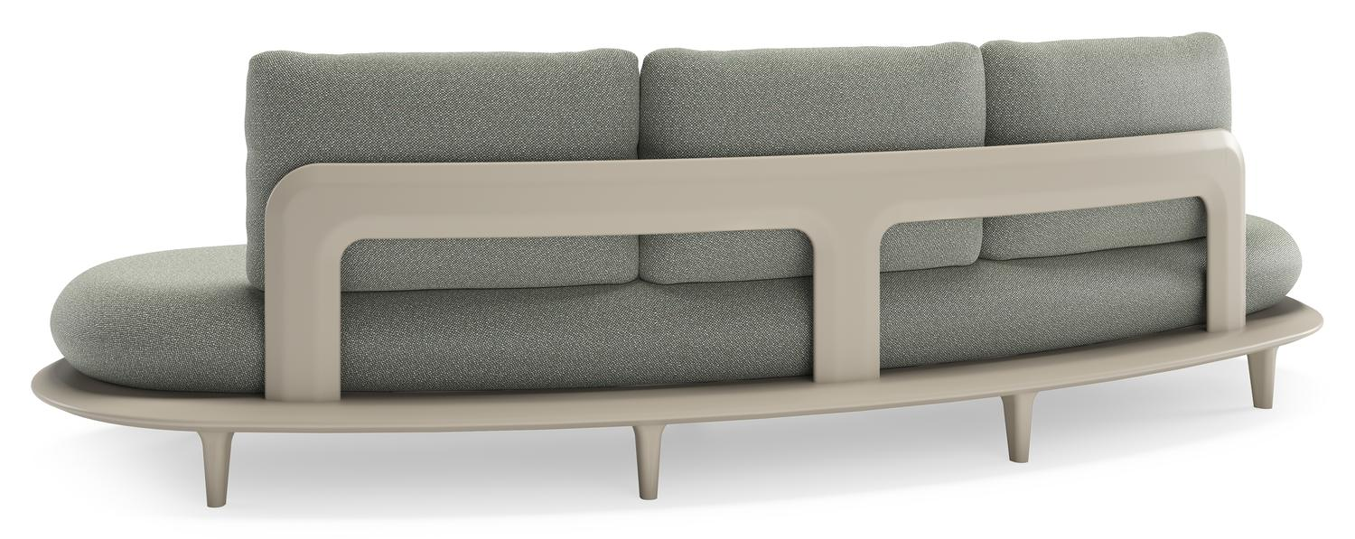 Bomero loungeset in beige aluminium met savane leaf all weather sunbrella® luxe kussen