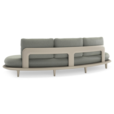 Bomero loungeset in beige aluminium met savane leaf all weather sunbrella® luxe kussen