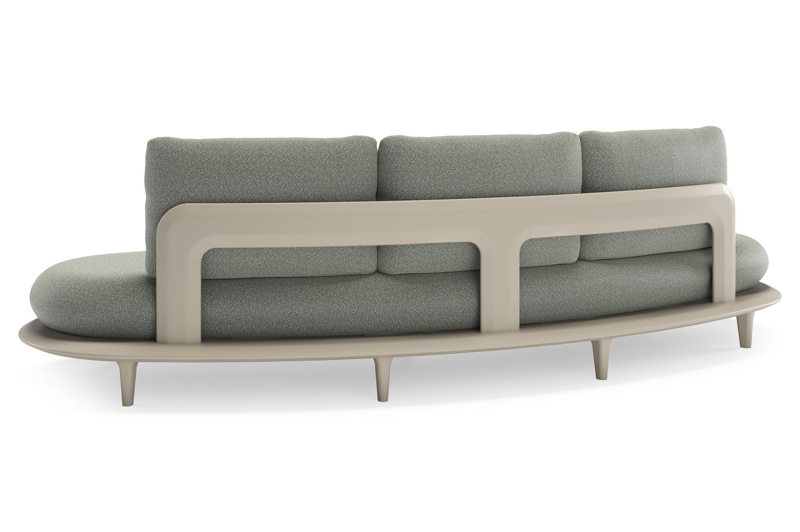 Bomero loungeset in beige aluminium met savane leaf all weather sunbrella® luxe kussen