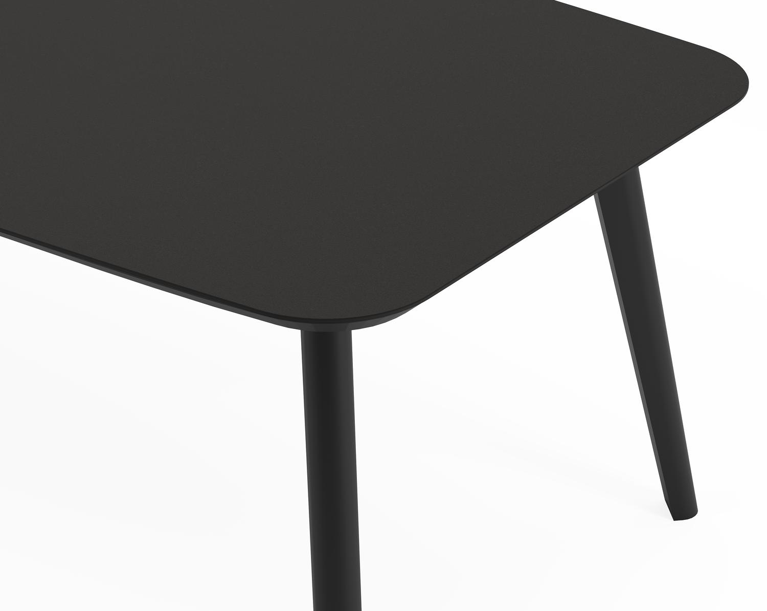 Mosa tuinset in zwart aluminium en notte minerale sintered stone met 6 Gerona tuinstoelen