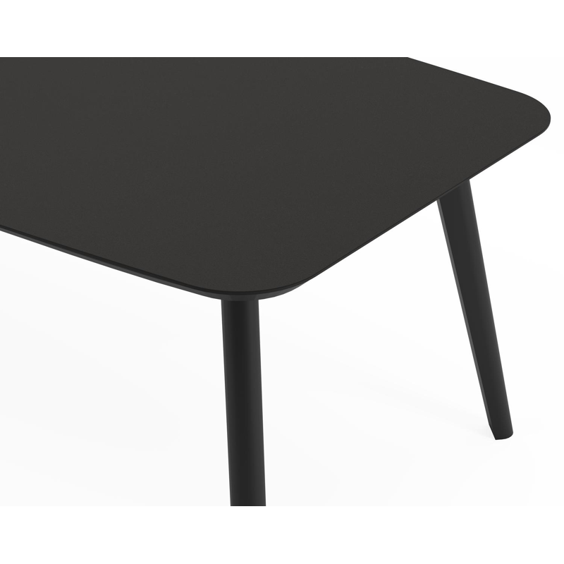 Mosa tuinset in zwart aluminium en notte minerale sintered stone met 8 Gerona tuinstoelen