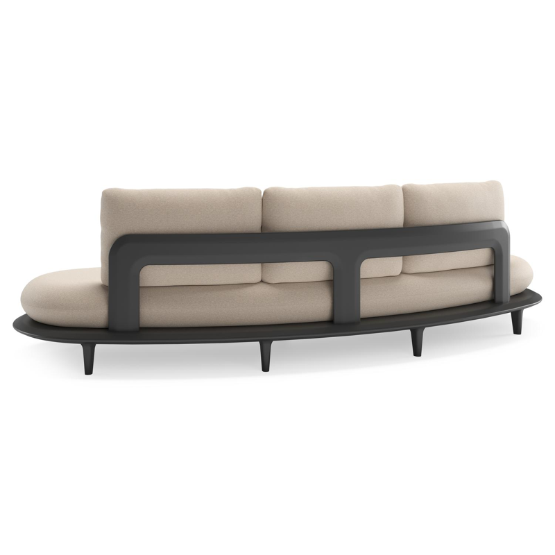 Bomero loungeset in zwart aluminium met heritage ash all weather sunbrella® luxe kussen