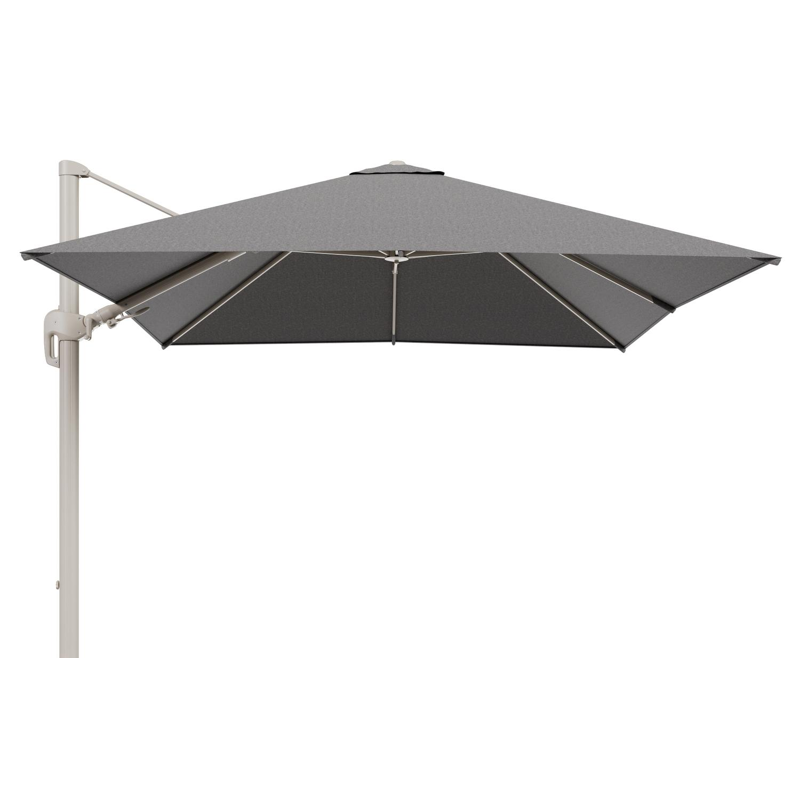 Rufina zweefparasol tiltfunctie in beige aluminium en parasoldoek in All Weather Sunbrella® Luxe Chartres Drizzle - L1 300 x L2 300 cm (zonder voet) (zonder voet)