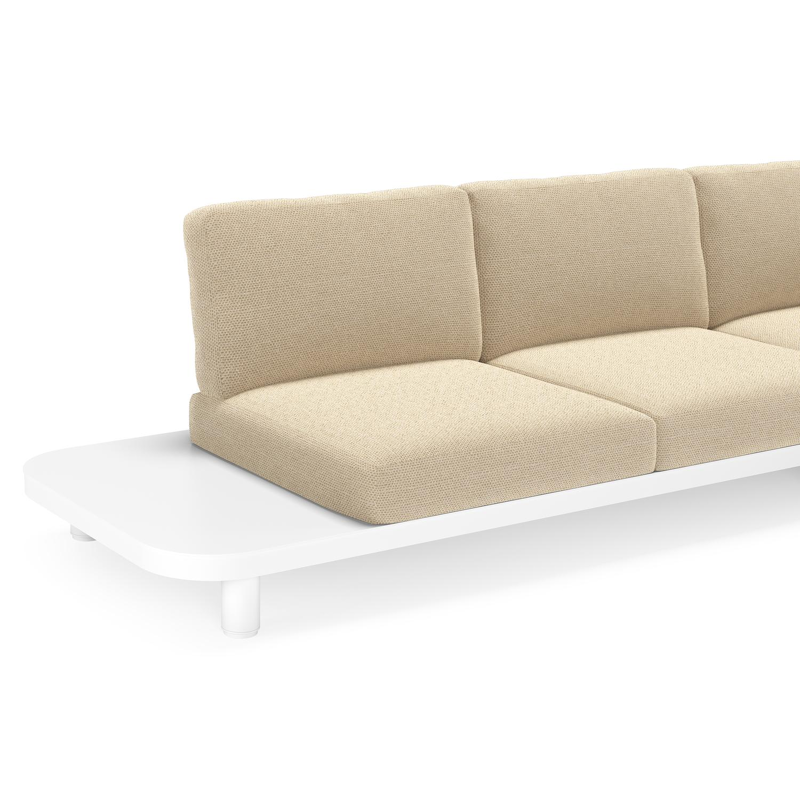 Donato loungehoek in wit aluminium met all weather cosytica Althea Camel kussen