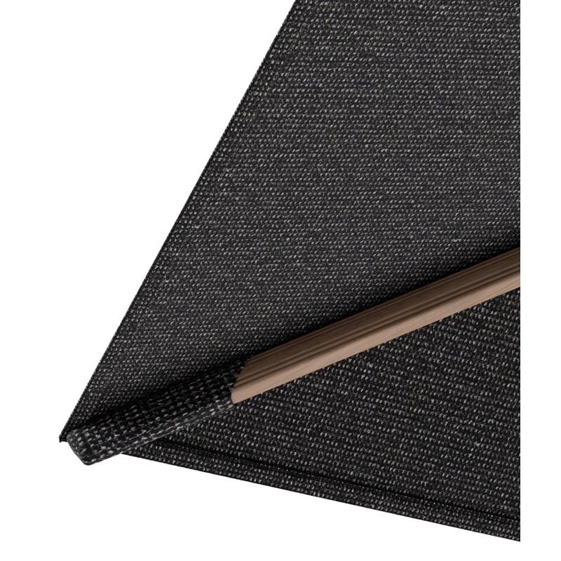 Parasol pendant Rufina avec fonction tilt en aluminium aspect de bois et toile de parasol en All Weather Solica Firenze Tunder  - Lg.1 400 x Lg.2 300 cm (sans pied de parasol