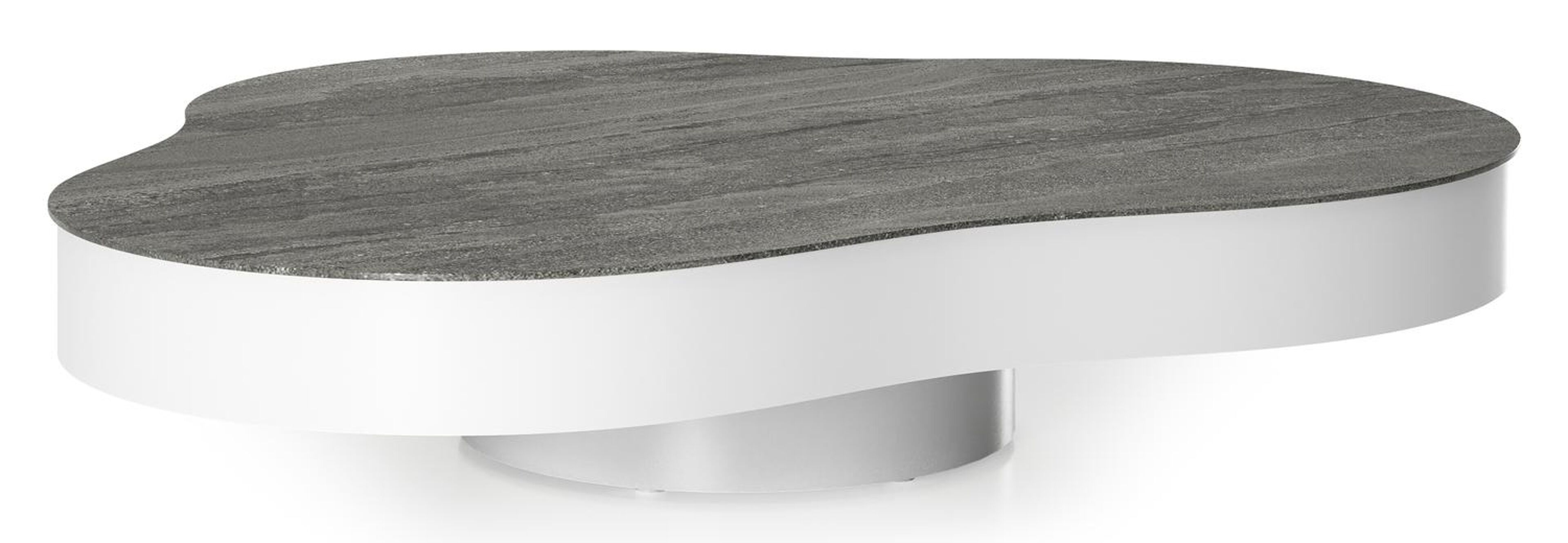 Lomano loungetafel cloud in wit aluminium en volkeramiek Aspen Grey - L 131 x B 108 x H 25 cm