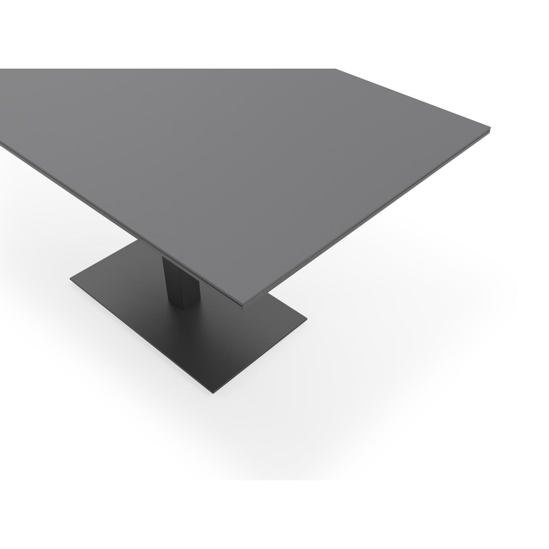 Piemonte tuintafel rechthoekig in zwart aluminium en volkeramiek nero black - L 140 x B 80 x H 73 cm