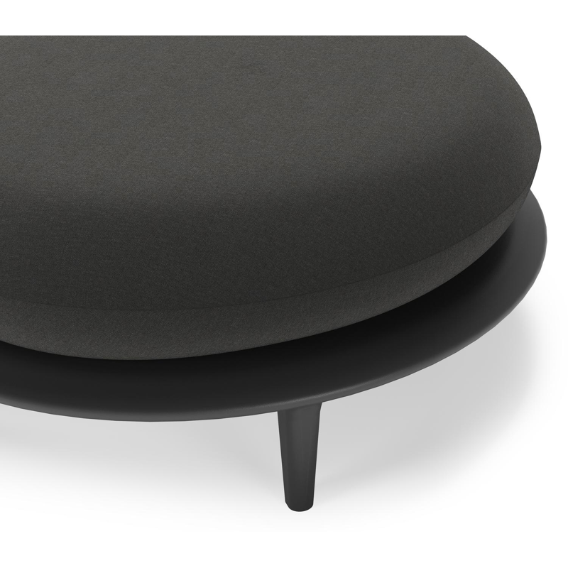 Bomero poef in zwart aluminium met natte sooty all weather sunbrella® luxe kussen