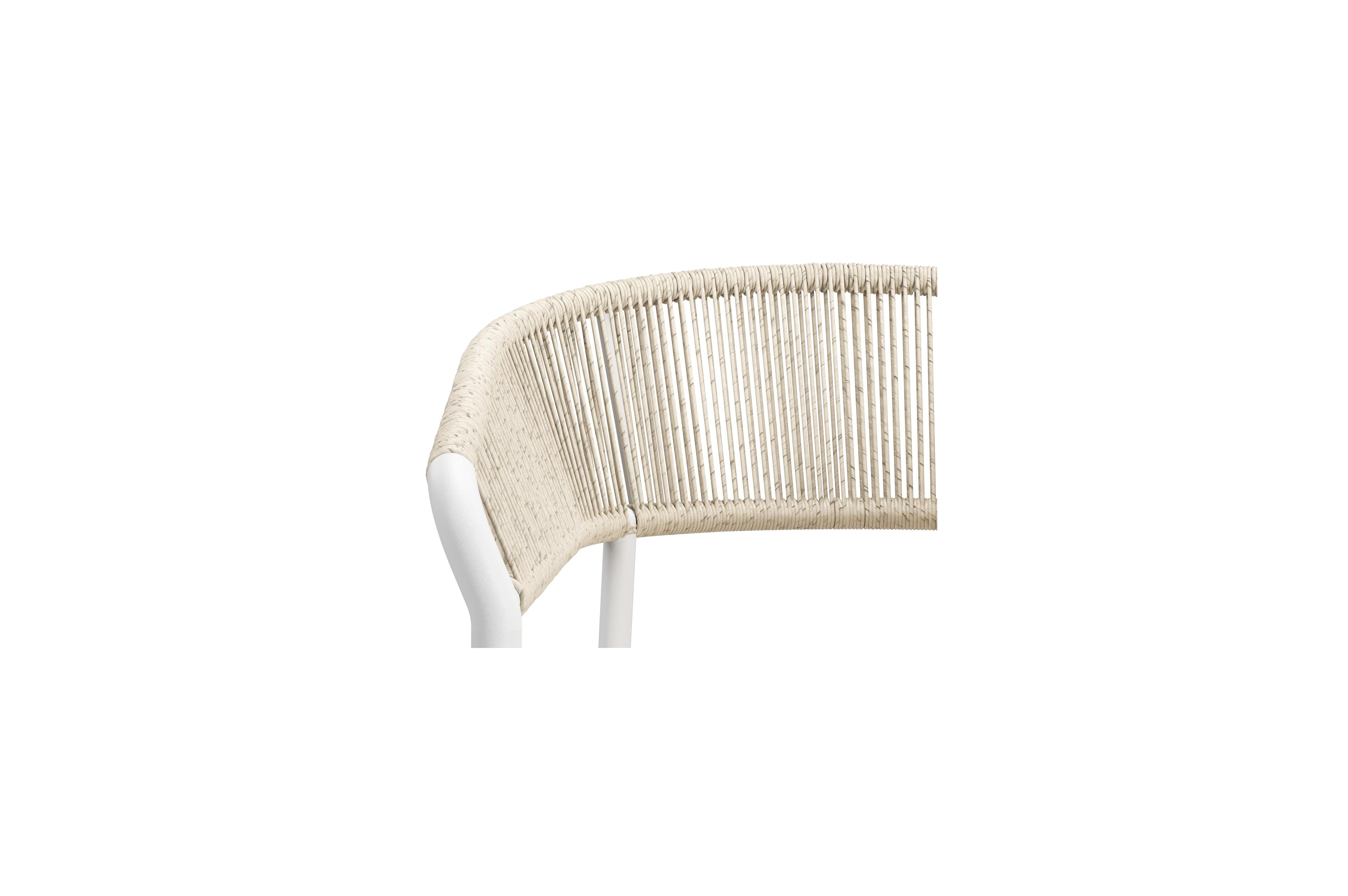 Pamplona ovale tuinset in wit aluminium en teak natural finish met 6 Zamora tuinstoelen