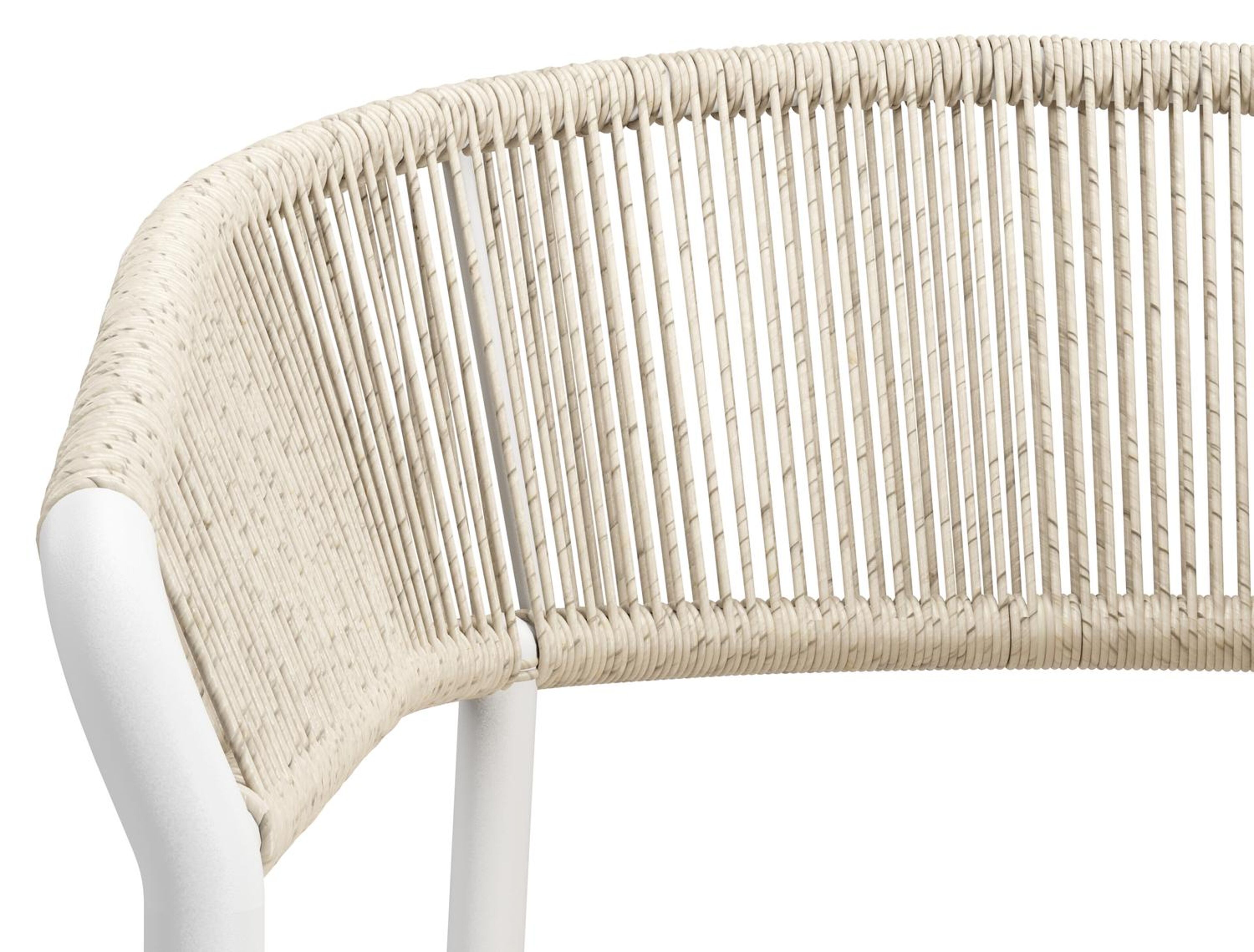 Feltro tuinset in wit aluminium en sintered stone Crema minerale met 2 Zamora tuinstoelen