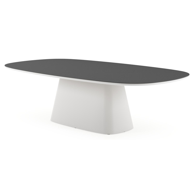 Amico tuintafel bombo xl in wit aluminium en volkeramiek Nero Black - L 270 x B 148 x H 73.5 cm