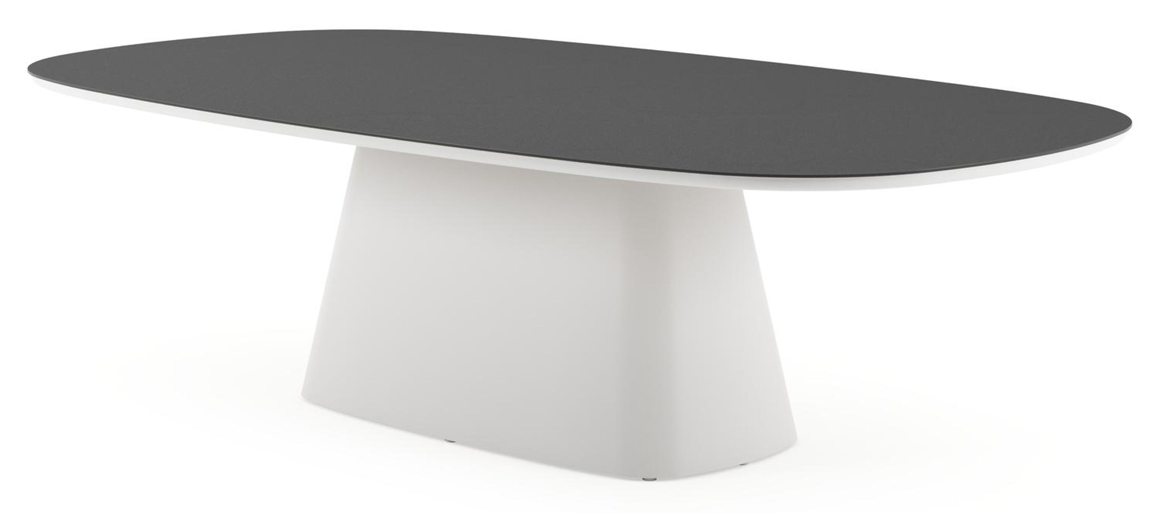 Table de jardin Amico bombo xl en aluminium blanc et céramique pleine Nero Black - Lg. 270 x Lrg. 148 x Haut. 73.5 cm