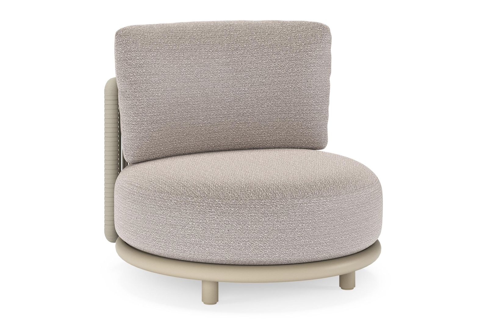 Lomano loungestoel in beige aluminium en beige verticaal geweven luxe vlakke rope met Wander Granite all weather sunbrellaÂ® luxe