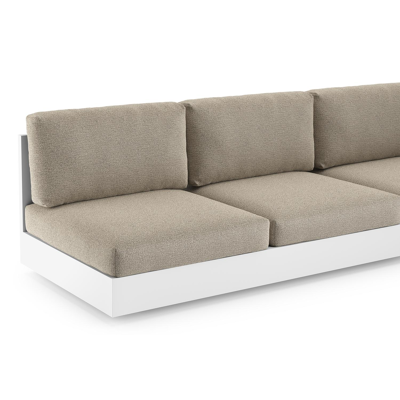 Como loungebank in wit aluminium met catania beige all weather cosytica kussen