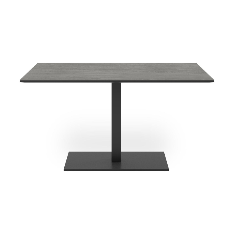 Piemonte kantelbare tuintafel rechthoekig in zwart aluminium en volkeramiek aspen grey - L 140 x B 80 x H 73 cm
