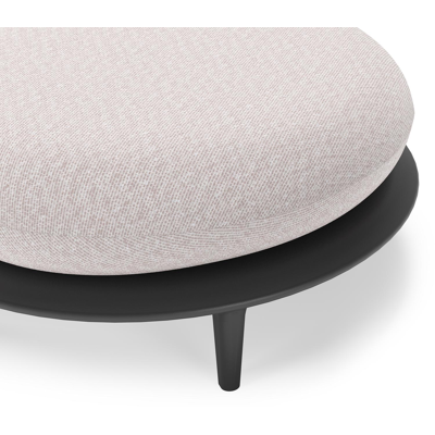 Bomero poef in zwart aluminium met wander gobi all weather sunbrella® luxe kussen