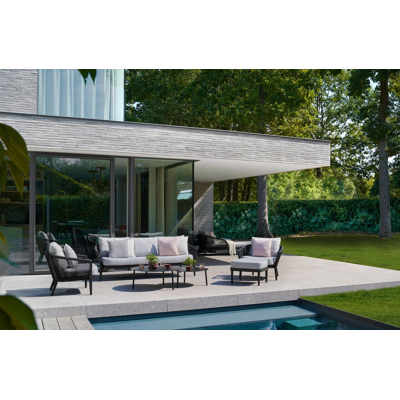 Tables basse Orso (Carasco) en aluminium noir - Dia. 90 x H 35 cm